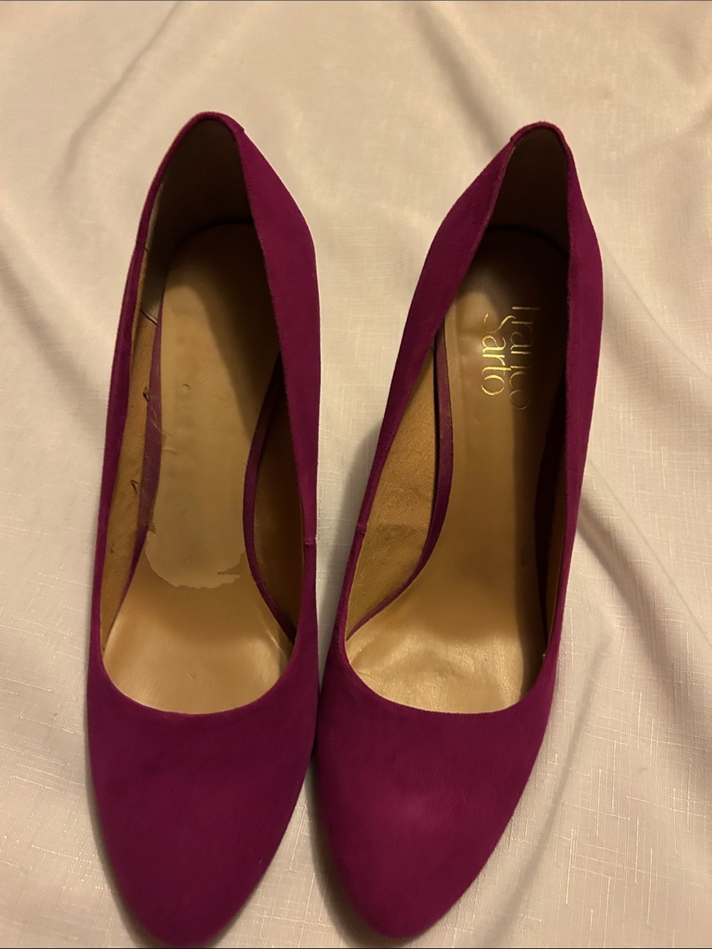 Franco Sarto Suede Pointed-Toe Pumps in Magenta